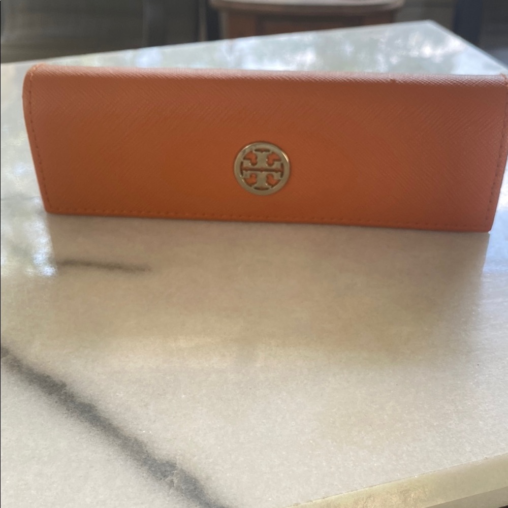 Tory Burch Vibrant Orange Eyewear Case
